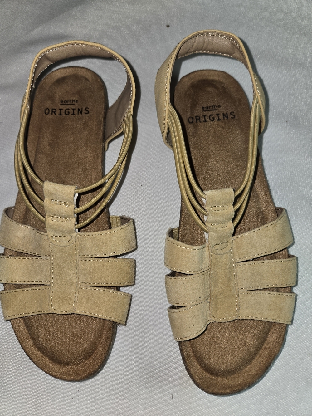 earth origins Women's Beige Suede Slingback Sandals